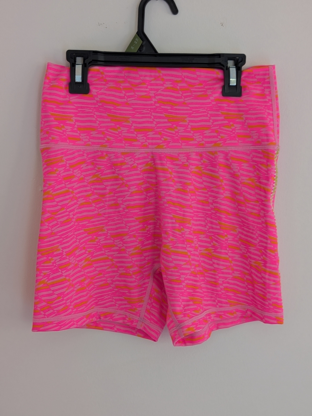 aerie Neon Pink & Orange Patterned High-Waist Bike Shorts